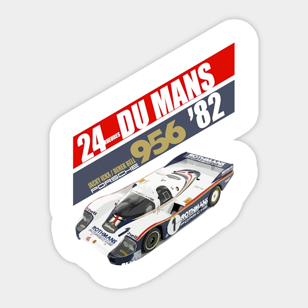 Le Mans 24 Hours Porsche 956 Sticker by Alexventura